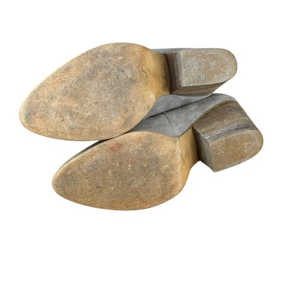 Amelia Grace booties 7M leather upper 2 1/2" heel beige color - Picture 12 of 13